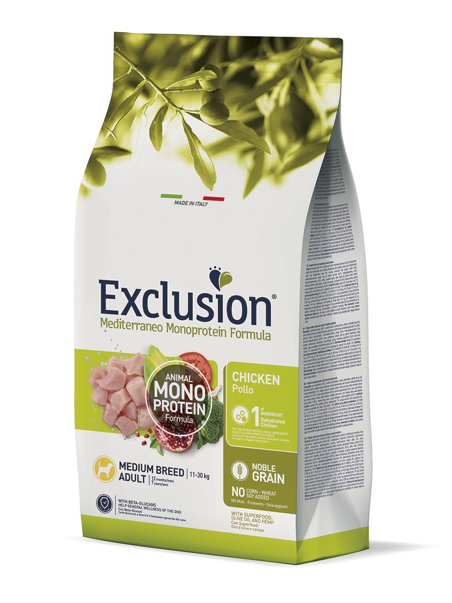 Exclusion Adult Chicken Medium Breed корм для дорослих собак середніх порід з куркою 3 кг