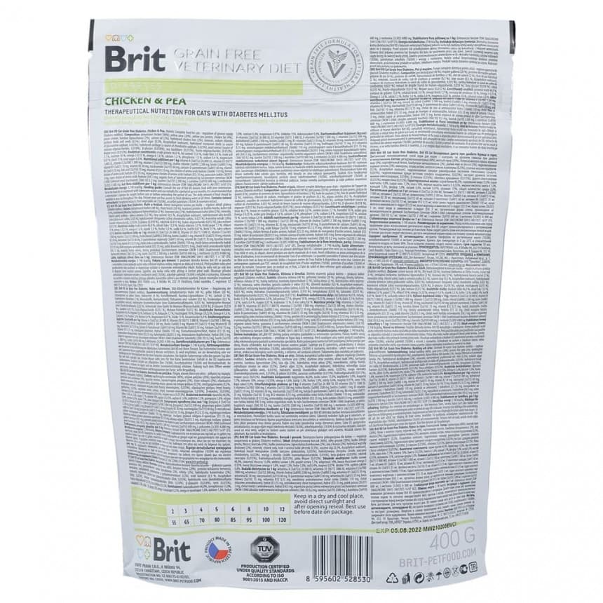 Brit GF Veterinary Diets Cat Diabets для котів 400 г, фото 4