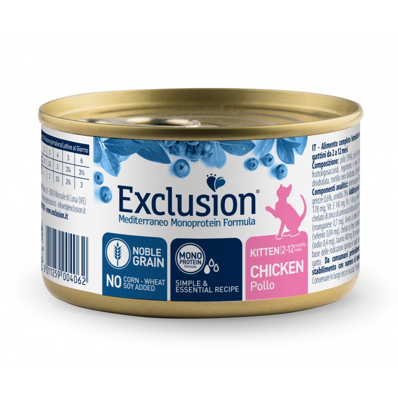 Консерва Exclusion Kitten Chicken для кошенят з куркою 85 г