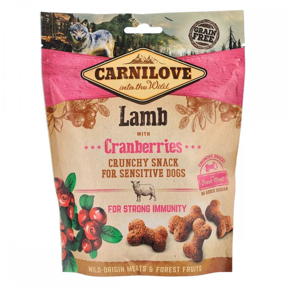 Ласощі для собак Carnilove Dog Crunchy Snack ягня, журавлина, 200 г, фото 3