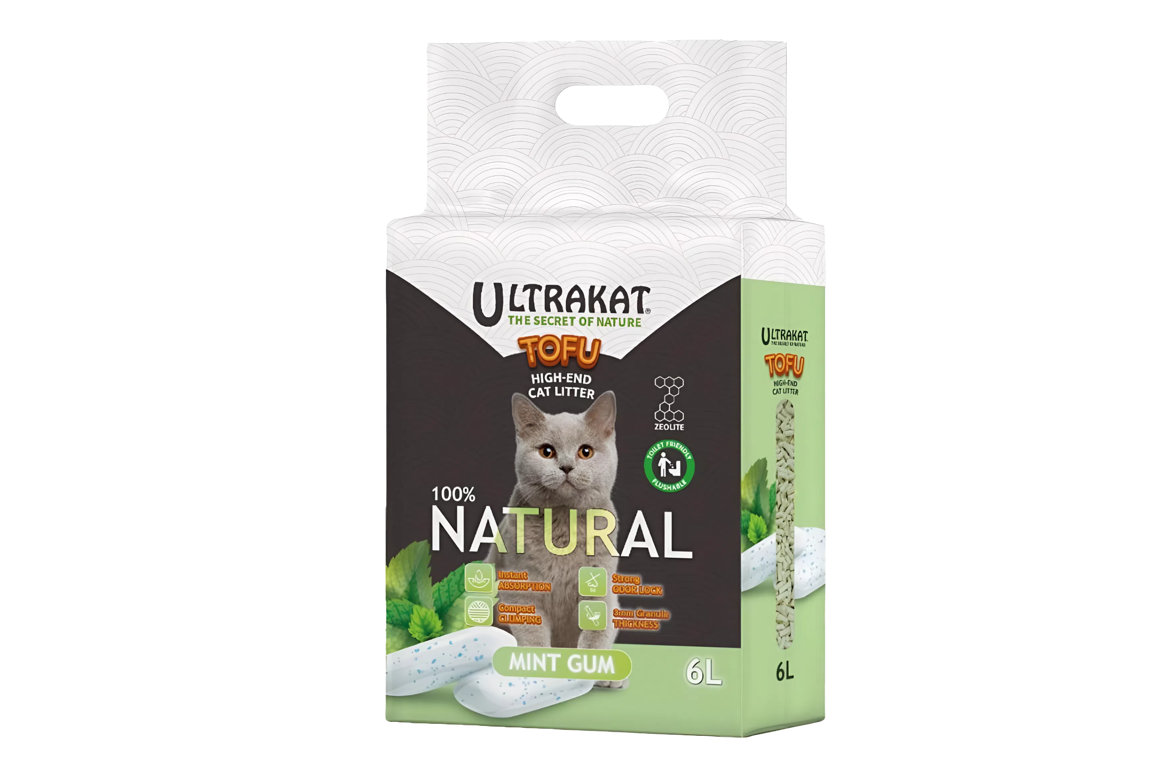 Соєвий наповнювач Ultrakat Tofu з ароматом м'яти 3мм 6л/2.5кг