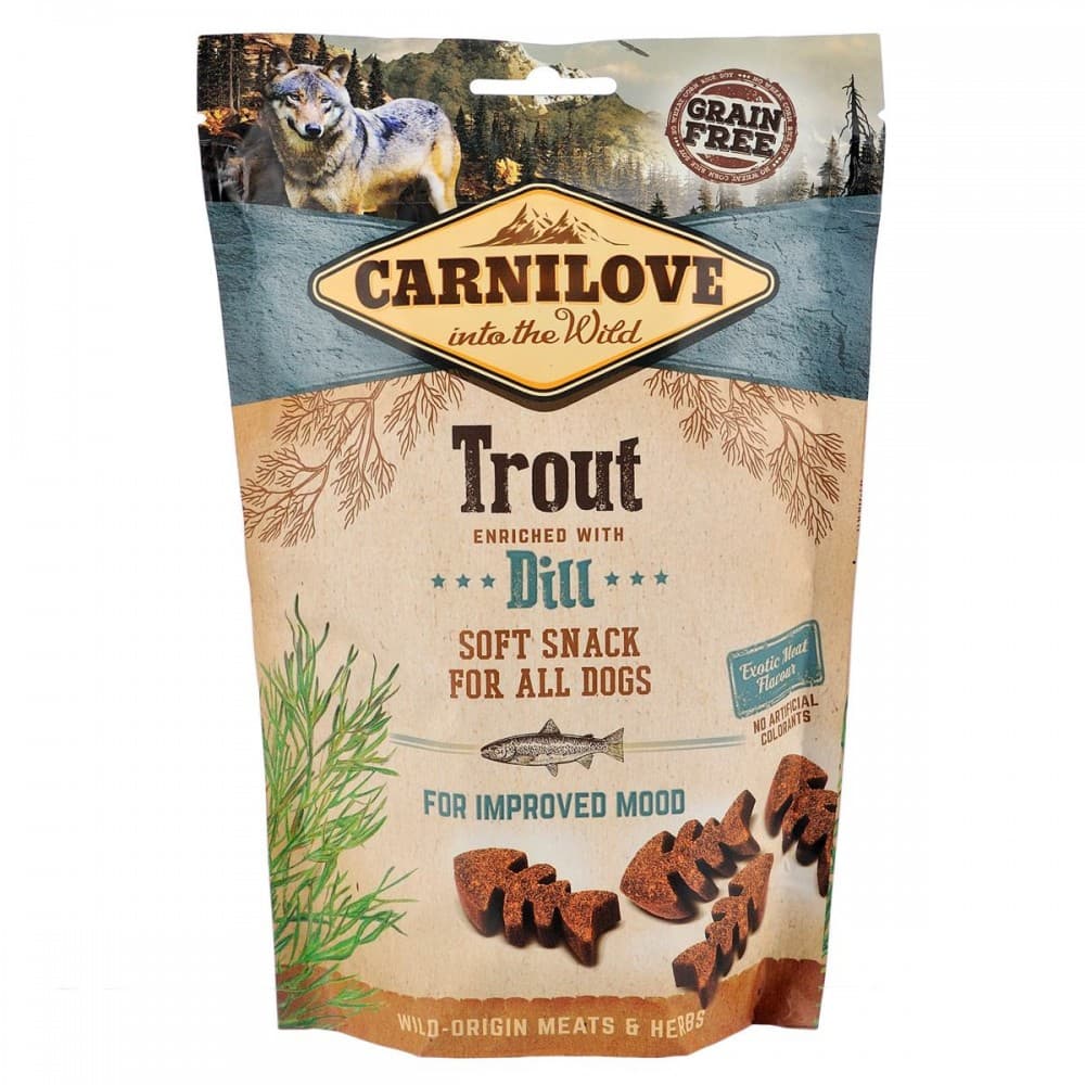 Ласощі для собак Carnilove Dog Semi Moist форель, кріп, 200 г, фото 3