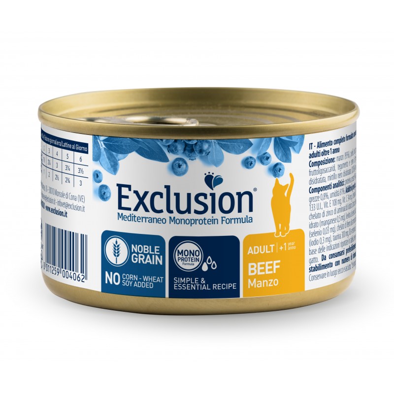Консерва Exclusion Adult Beef для дорослих котів з яловичиною 85 г