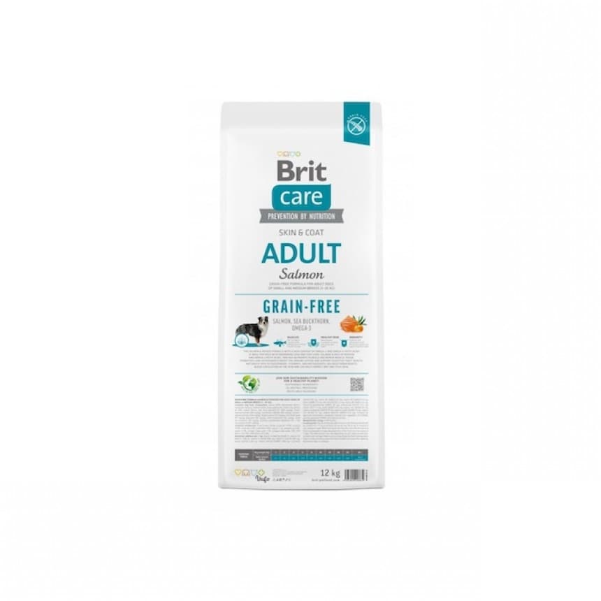 Корм сухий Brit Care Dog Grain-free Adult для дорослих собак малих і середніх порід беззерновий з лососем 12 кг, фото 3