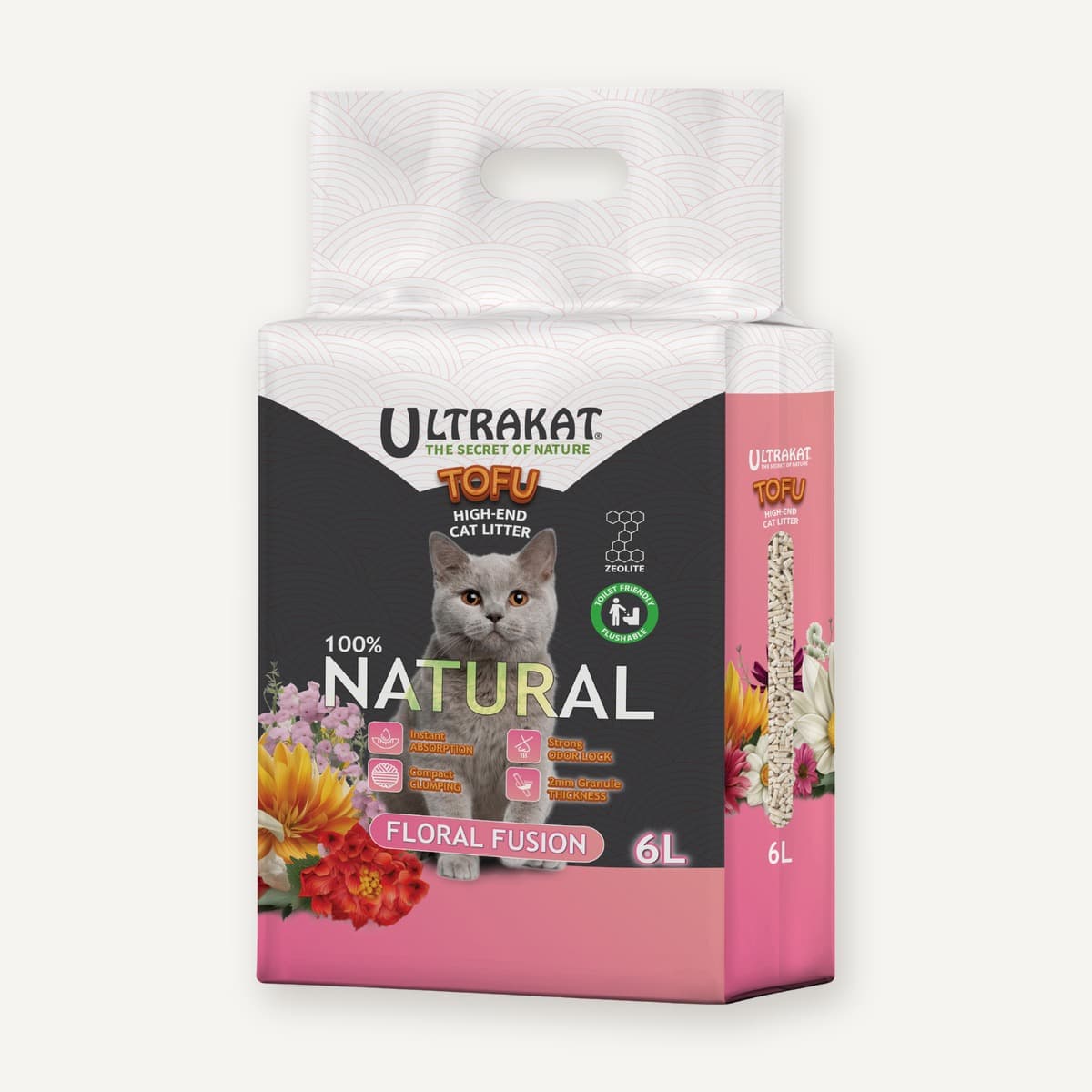 Соєвий наповнювач Ultrakat Tofu з ароматом квітів 3мм 6л/2.5кг