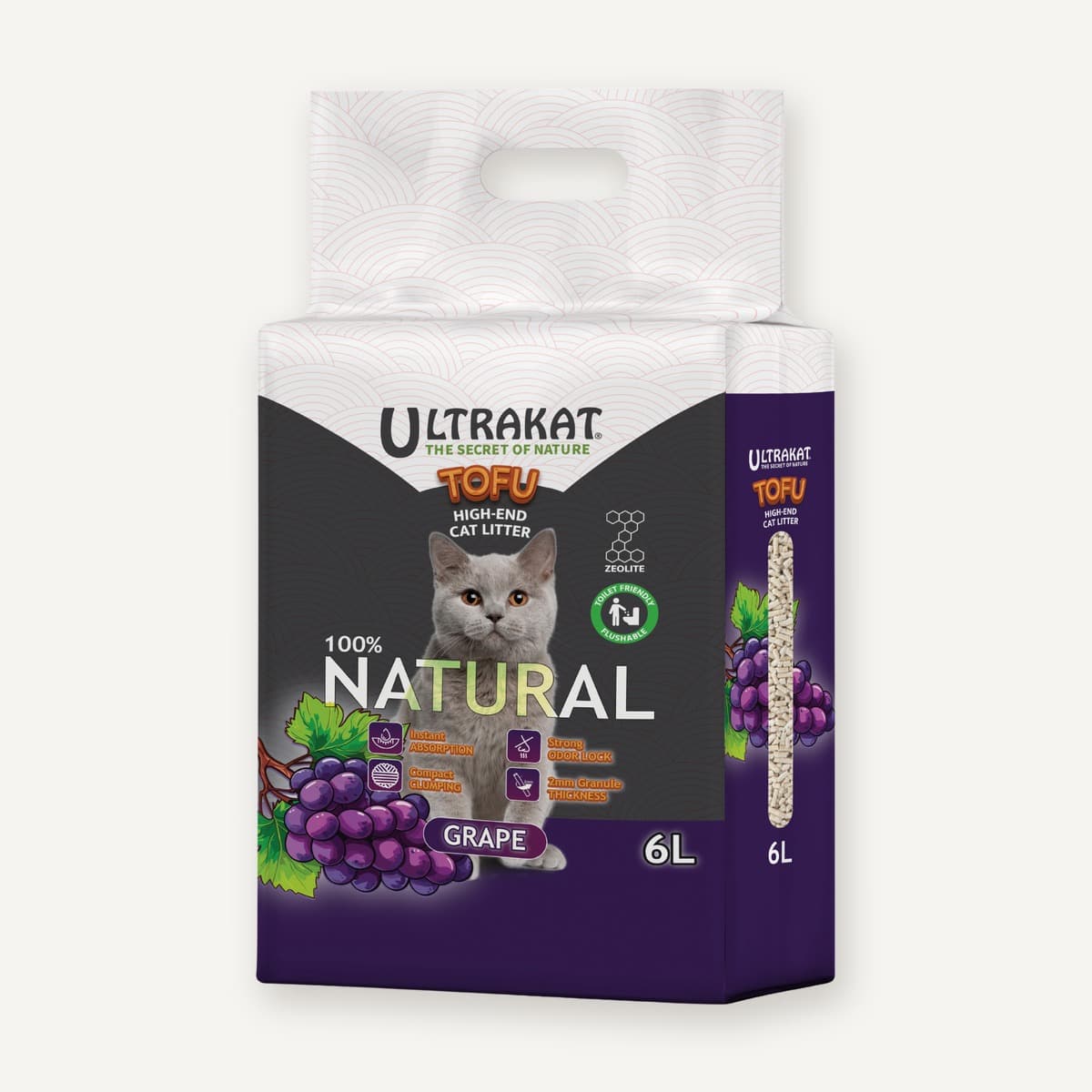 Соєвий наповнювач Ultrakat Tofu з ароматом винограду 3мм 6л/2.5кг