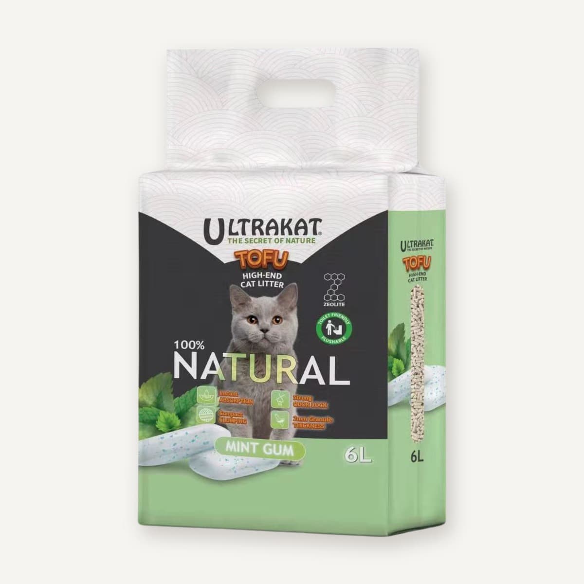 Соєвий наповнювач Ultrakat Tofu з ароматом м'яти 3мм 6л/2.5кг
