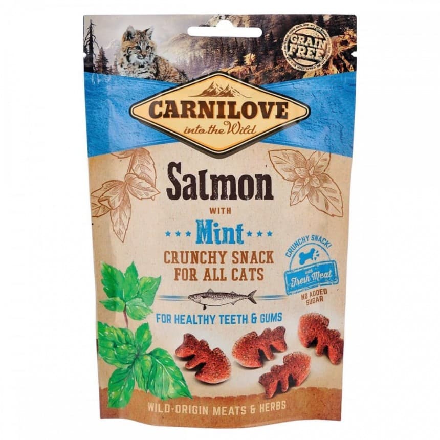 Ласощі для котів Carnilove Cat Crunchy Snack лосось, м'ята, 50 г