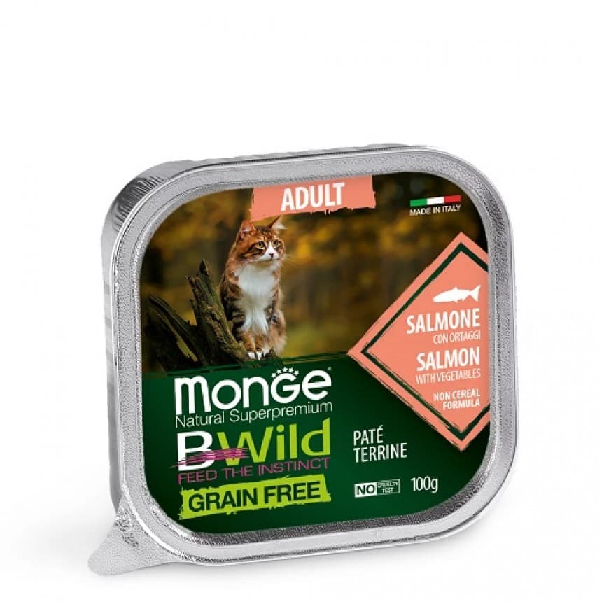 Monge Cat Bwild Grain Free Wet Adult лосось з овочами