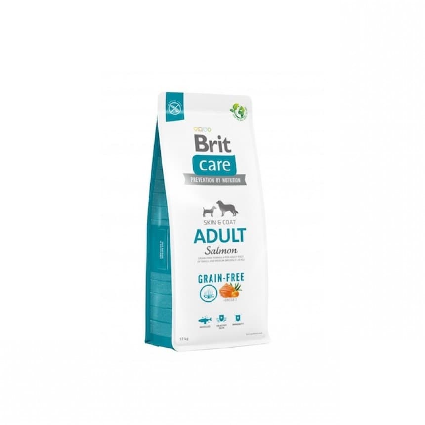 Корм сухий Brit Care Dog Grain-free Adult для дорослих собак малих і середніх порід беззерновий з лососем 12 кг