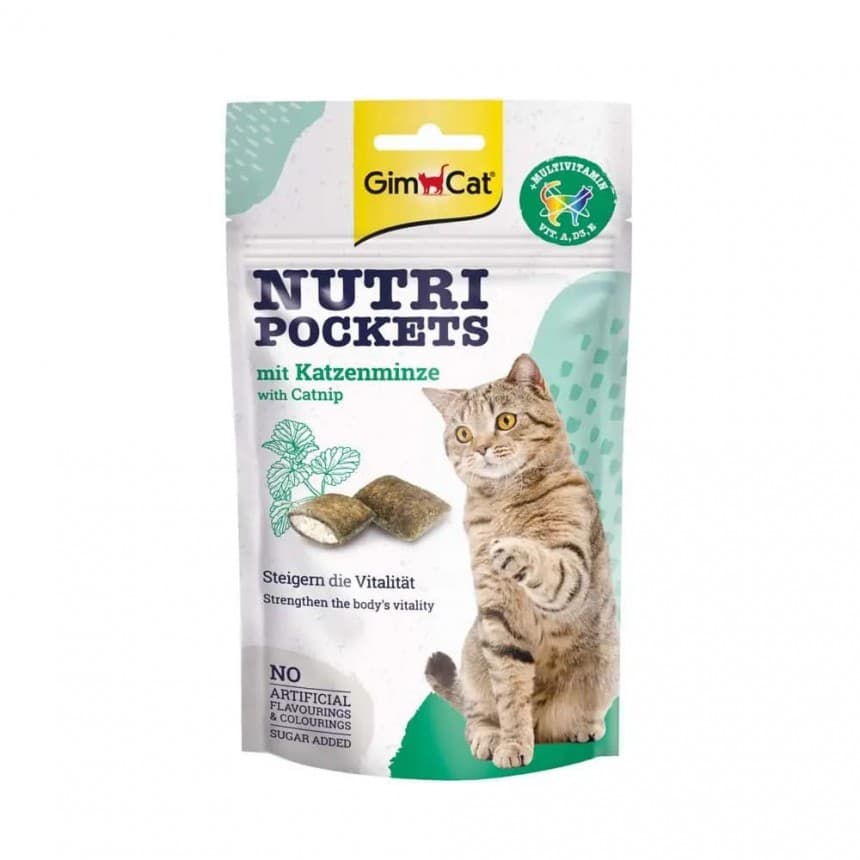Вітамінні ласощі для котів GimCat Nutri Pockets Котяча м'ята та Мультивітамін 60 г