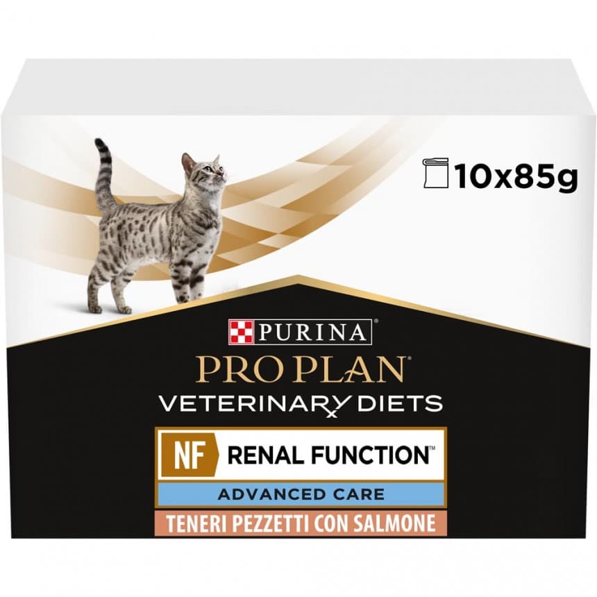 Вологий дієтичний корм PRO PLAN VETERINARY DIETS NF Renal Function Advanced Care для дорослих котів при патології нирок з лососем 10х85 г