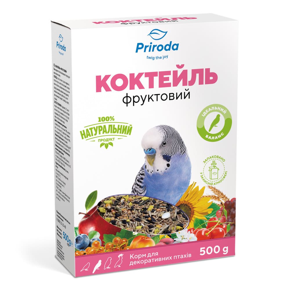 Корм Природа Коктейль для попугаев Фруктовый 500 г