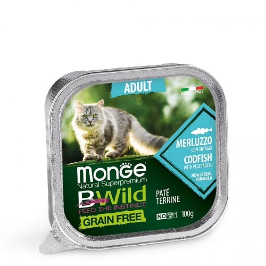 Monge Cat Bwild Grain Free Wet Adult тріска з овочами