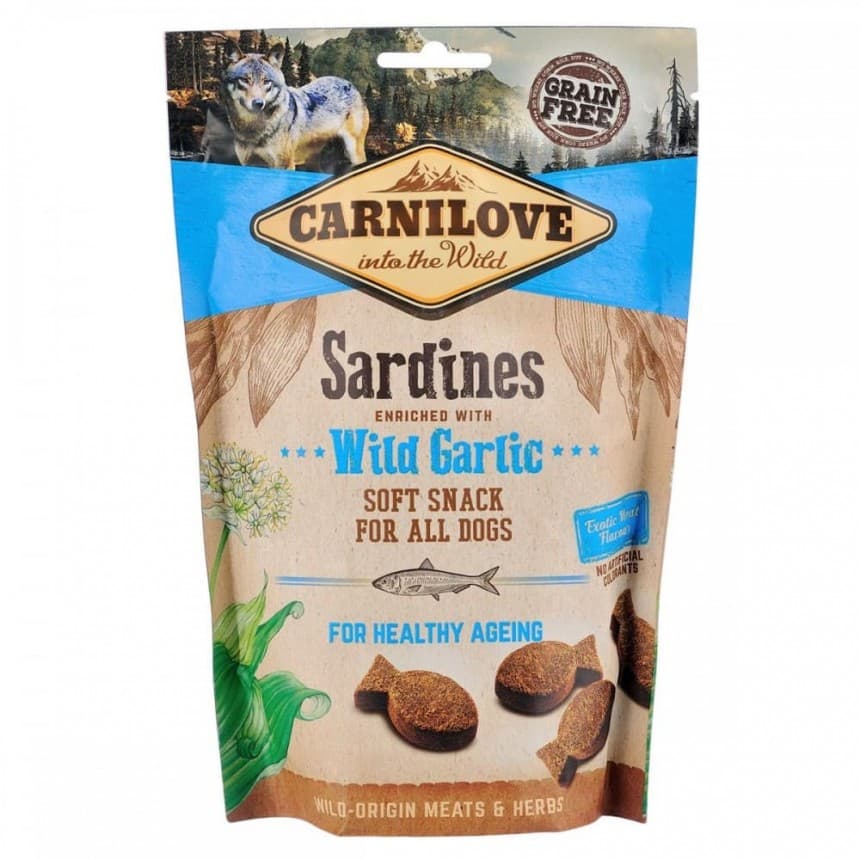 Ласощі для собак Carnilove Dog Semi Moist сардина, часник, 200 г