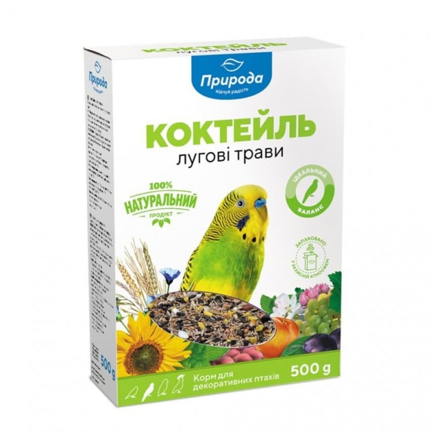 Корм Коктейль для попугая Луговые травы 0,5 кг Картон