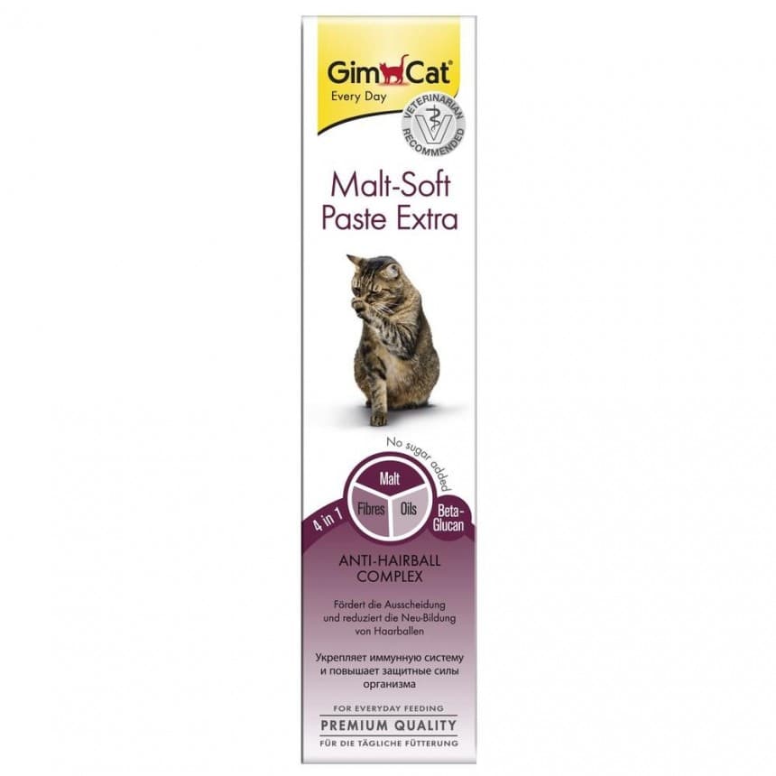 Паста GimCat Every Day Malt-Soft Paste Extra для виведення шерсті зі шлунку котів, 200 г