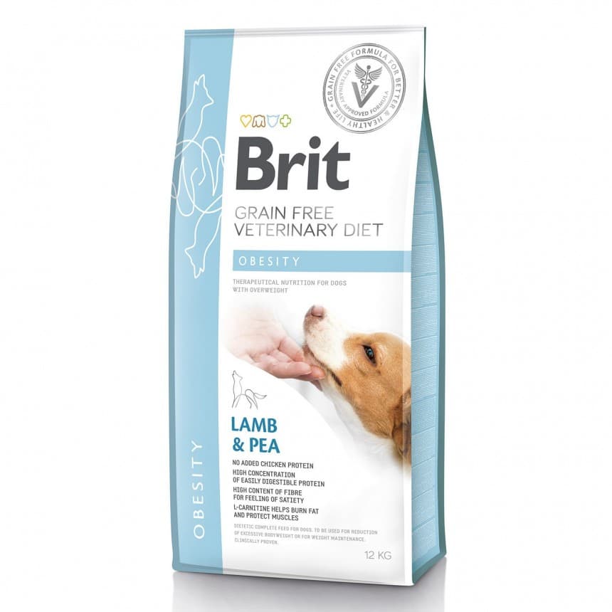 Brit GF VetDiets Dog Obesity 12 кг при надлишковій вазі з ягням, індичкою та горохом