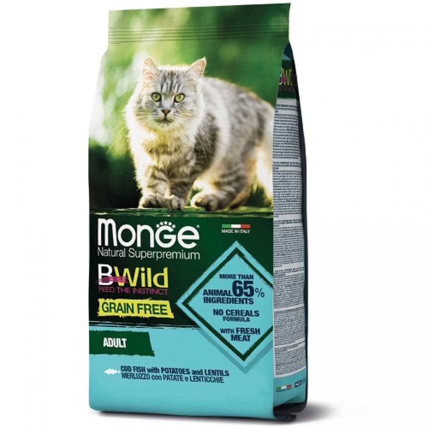 Сухий корм Monge Cat Bwild Grain Free тріска 1.5 кг