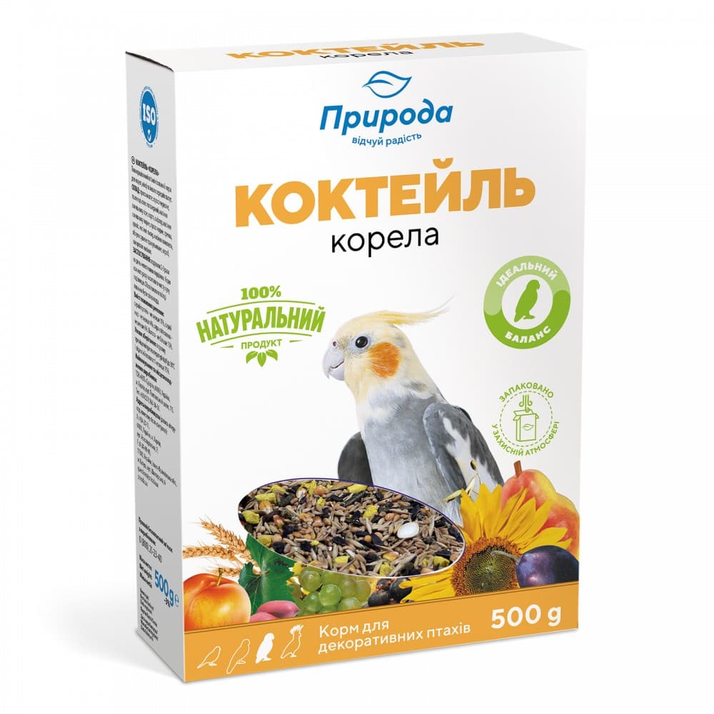 Корм Коктейль для средних попугаев Корела 0,5 кг Картон
