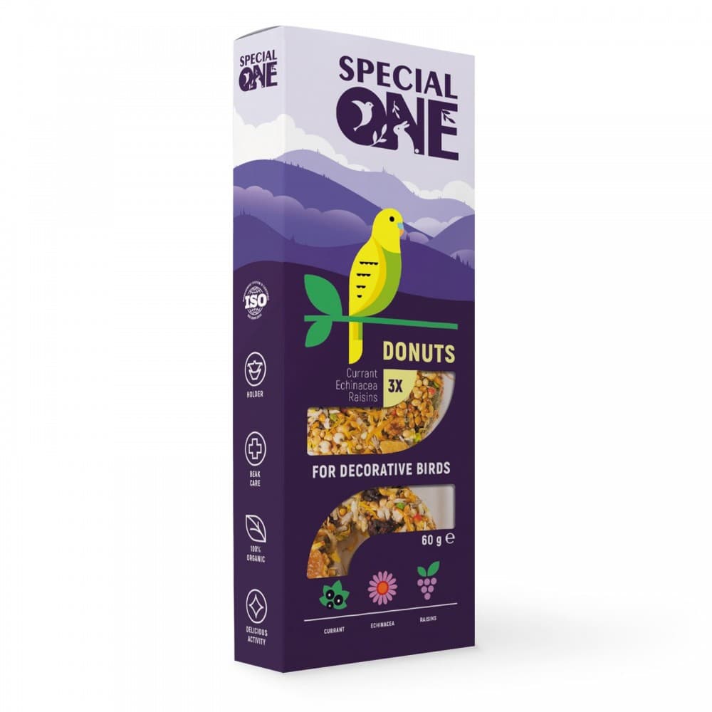 Пончики Special One «Смородина, ехинацея, виноград» для декоративных птиц, 60 г (3шт)