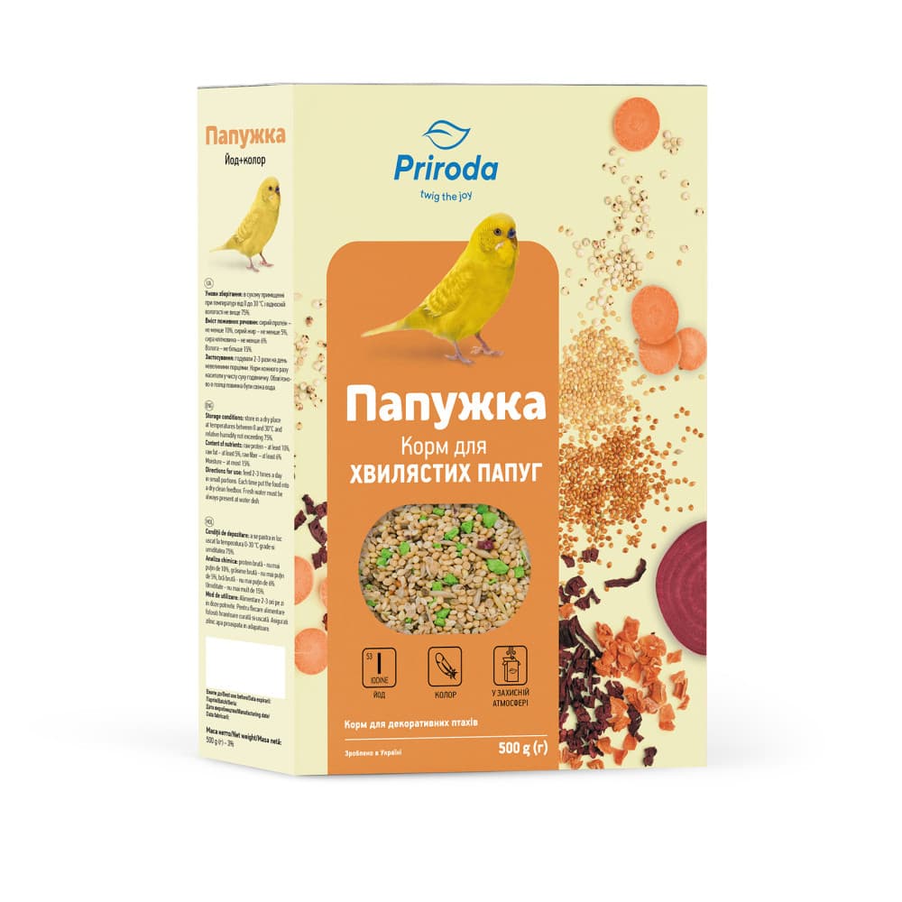 Корм для птиц «Папужка «Йод+Колор» NEW
