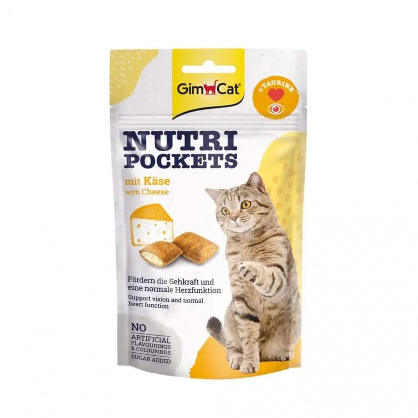 Вітамінні ласощі для котів GimCat Nutri Pockets Сир та Таурин 60 г