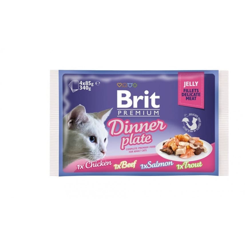 Brit Premium Cat pouch 4шт х 85g обідня тарілка у желе