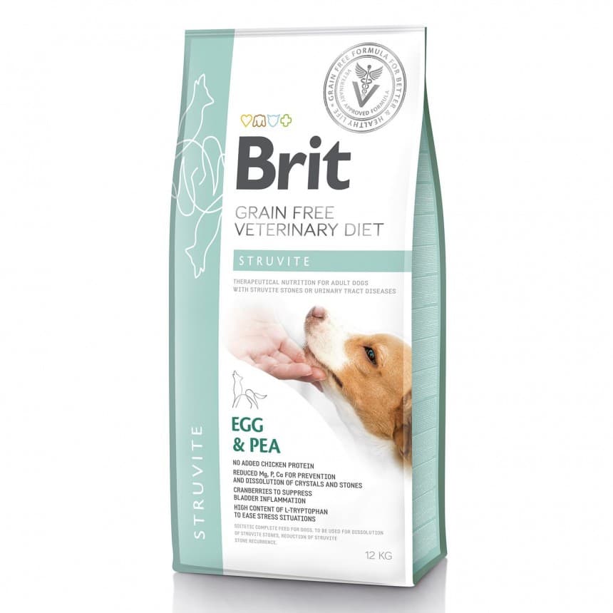Brit GF VetDiets Dog Struvite 12 кг при сечокаменній хворобі з яйцем, індичкою, горохом и гречкой
