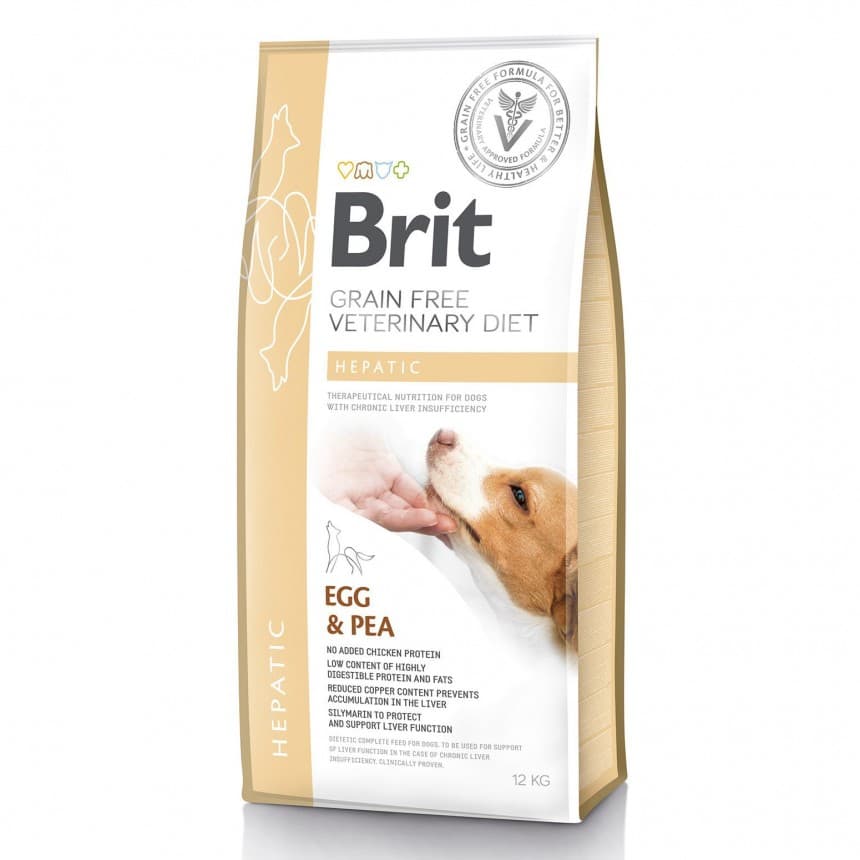 Brit GF VetDiets Dog Hepatic 12 кг при хворобі печінки з яйцем, горохом, бататом та гречкою