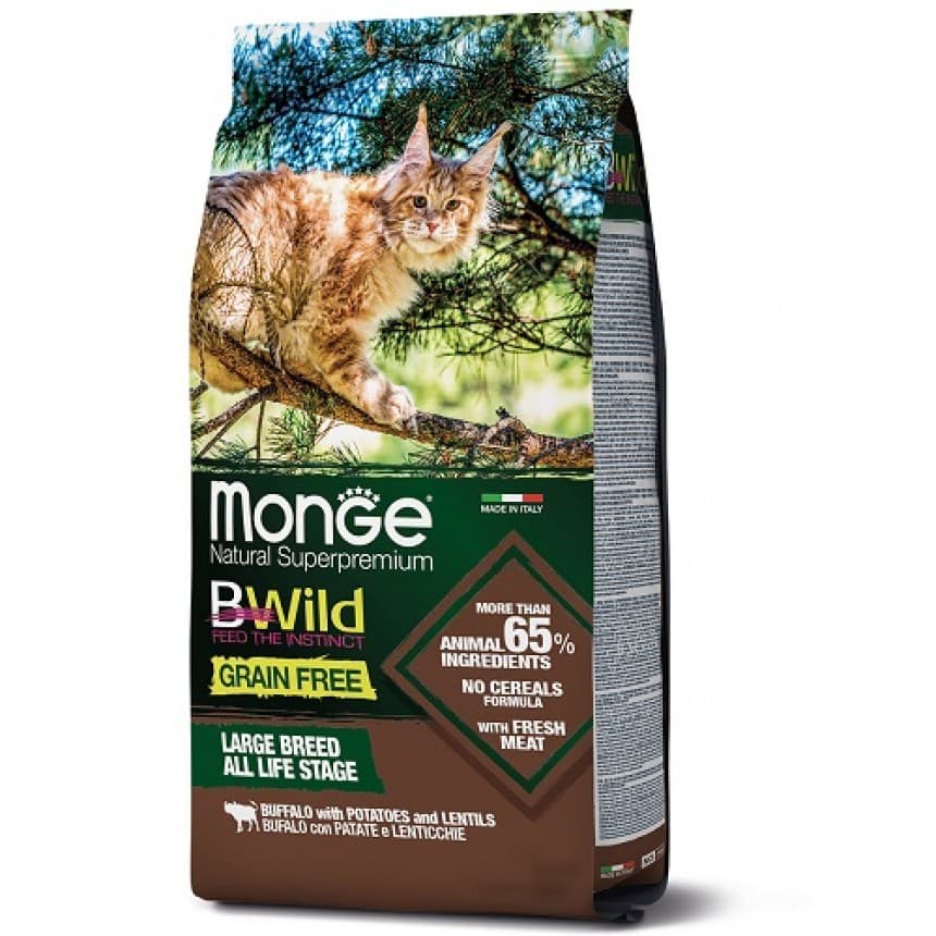 Сухий корм Monge Cat Bwild Grain Free буйвол (для котів великих порід з 2-х місяців) 1.5 кг