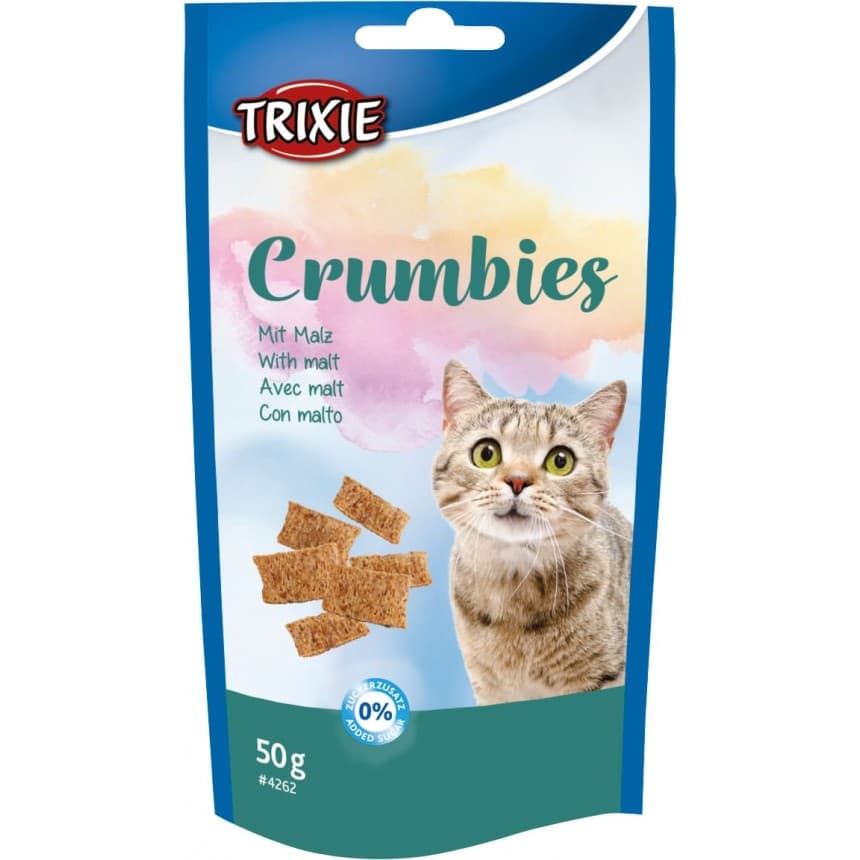 Ласощі для котів Trixie «Crumbies» 50 г (для виведення шерсті)
