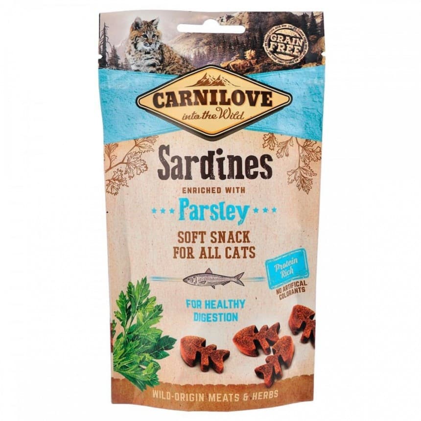 Ласощі для котів Carnilove Cat Semi Moist Snack сардина, петрушка, 50 г