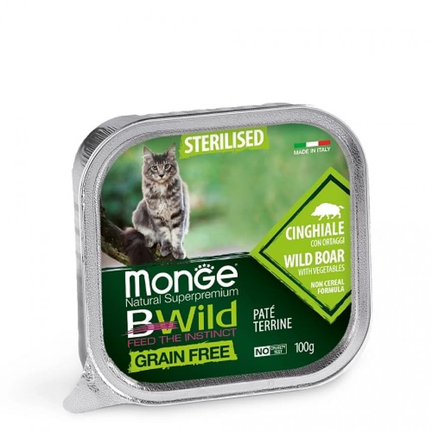 Monge Cat Bwild Grain Free Wet Sterilised кабан з овочами