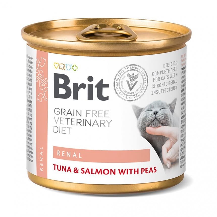 Вологий корм Brit VetDiets Renal для котів із хронічною нирковою недостатністю, 200 г
