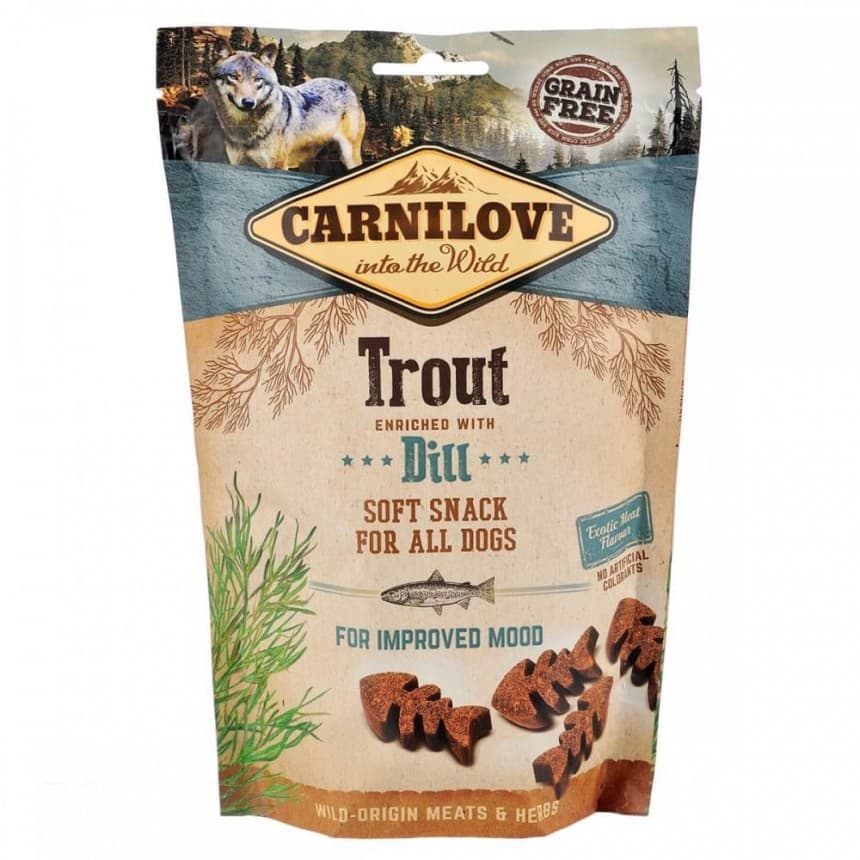 Ласощі для собак Carnilove Dog Semi Moist форель, кріп, 200 г