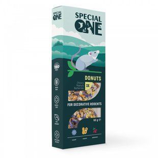 Пончики Special One &laquo;Цикорій, арахіс, барбарис&raquo; для декоративних гризунів 60г (3 шт) PR242522 фото
