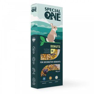 Пончики Special One &laquo;Волошка, календула, ромашка&raquo; для декоративних гризунів, 50 г (3 шт) PR242519 фото