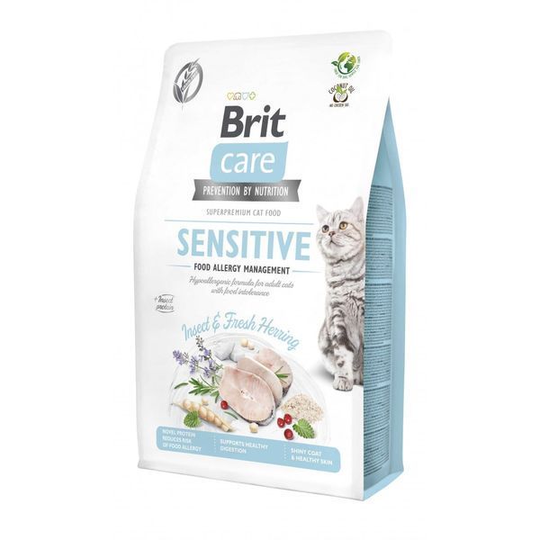 Сухой корм для кошек с пищевой непереносимостью Brit Care Cat GF Insect с насекомыми и рыбой 2 кг 171963 фото