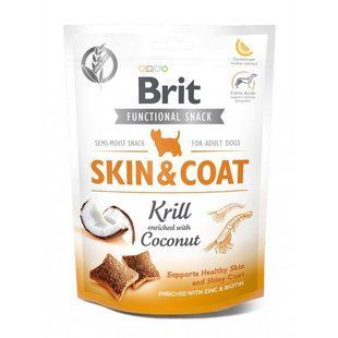 Функциональные лакомства Brit Care Skin&Coat криль с кокосом для собак, 150 г 111420/9963 фото