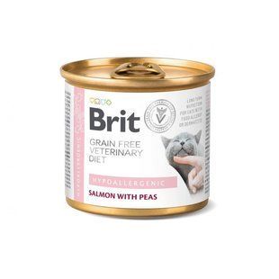 Влажный корм Brit VetDiets конс. для кошек с пищевой аллергией и непереносимостью ингредиентов Кэт Гипоаллергеник 200г 100709 фото
