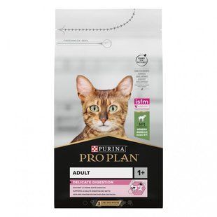 Сухой корм PRO PLAN Adult 1+ Delicate Digestion для взрослых кошек с чувствительным пищеварением и требовательных к еде с ягненком 1.5 кг 12370530 фото