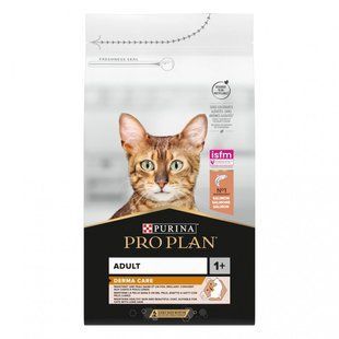 Сухой корм PRO PLAN Adult 1+ Derma Care для взрослых кошек для поддержания здоровья кожи и красоты шерсти с лососем 1.5 кг 12539015 фото