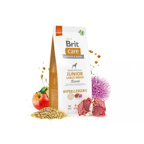 Сухий корм для молодих собак великих порід Brit Care Dog Hypoallergenic Junior Large Breed гіпоалергенний з ягням, 12 кг 172219 фото