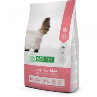 Сухий корм для дорослих котів з довгою шерстю Nature's Protection Long hair 18 кг NPB46031 фото
