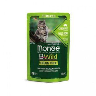 Monge Cat Bwild Grain Free Wet Sterilised мясо дикого кабана с овощами 70012805 фото