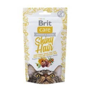 Функциональные лакомства Brit Care Shiny Hair с лососем для котов, 50г 111264/1388 фото