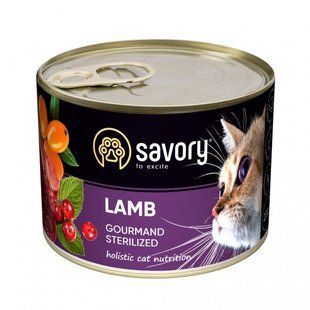Влажный корм для стерилизованных котов Savory с ягненком, 200 г 30723 фото